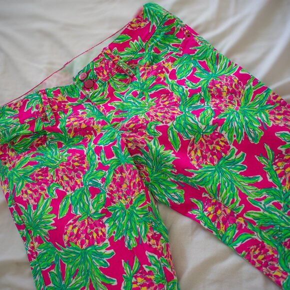 Lilly Pulitzer Pineapple Print Worth Straight Jean Size 6 - Picture 5 of 6